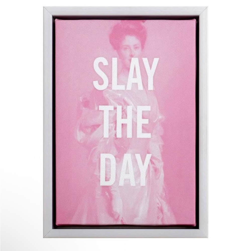Pink "Slay The Day" Motivational Wall Art